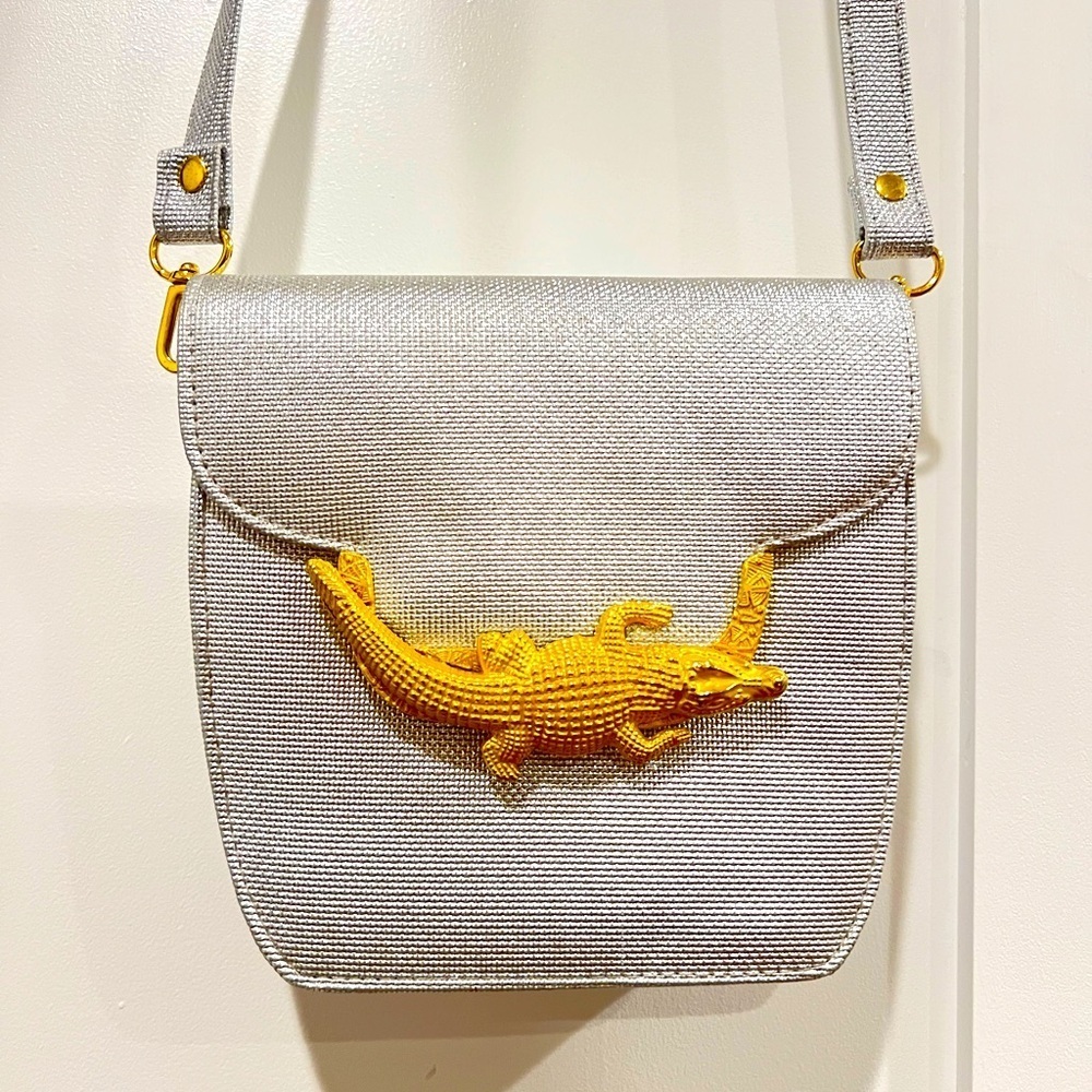 Vintage Crocodile Clasp Silver Purse Mob Wife vibes
